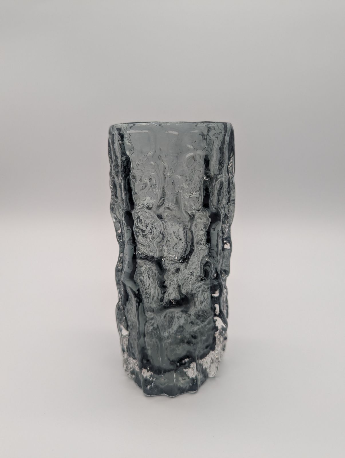 Whitefriars Glass | Geoffrey Baxter “Bark” Vase, Pewter, 15.3 Cm photo Home Decor