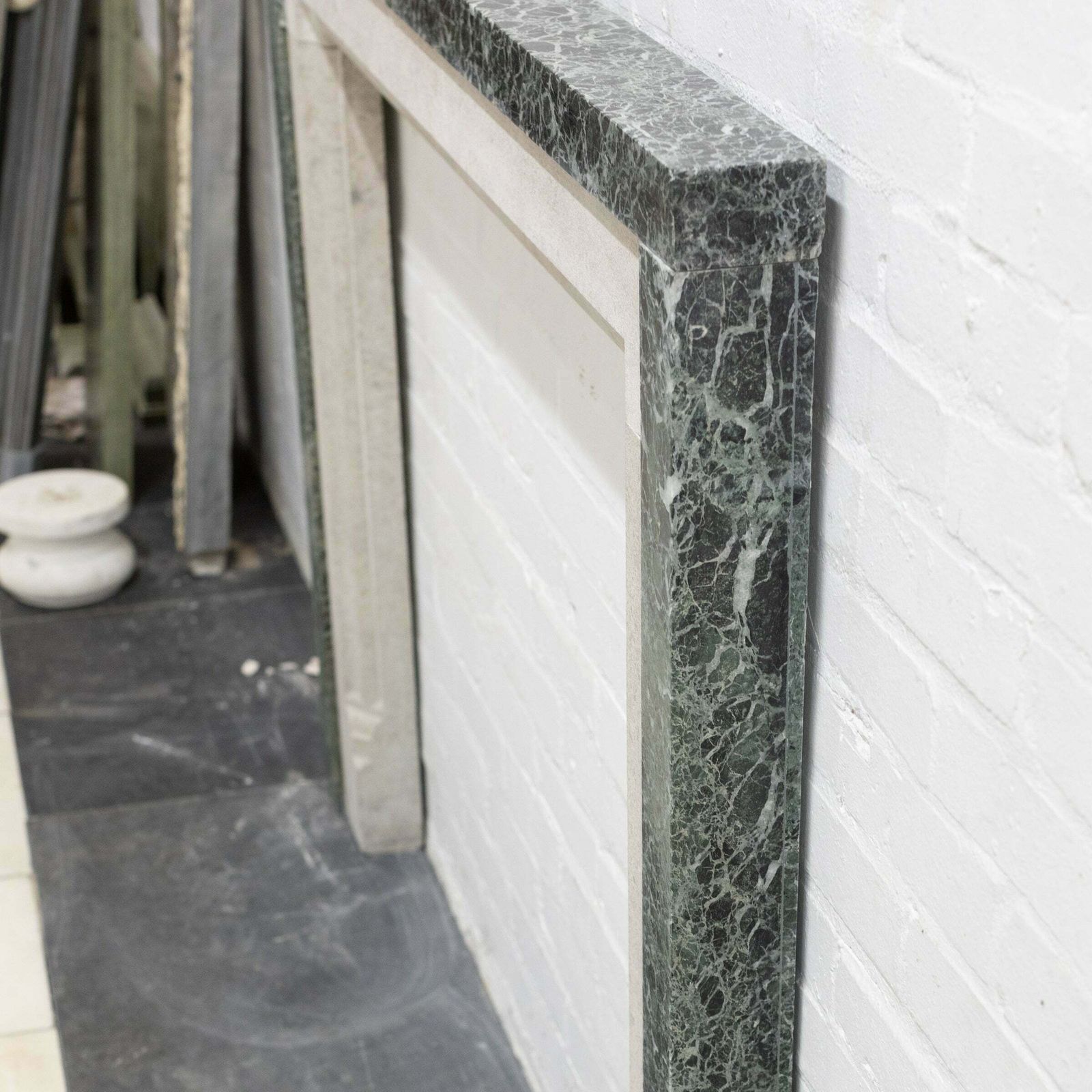 Early 20th Century Portland Stone & Verdi Marble Fireplace Surround photo vinterior