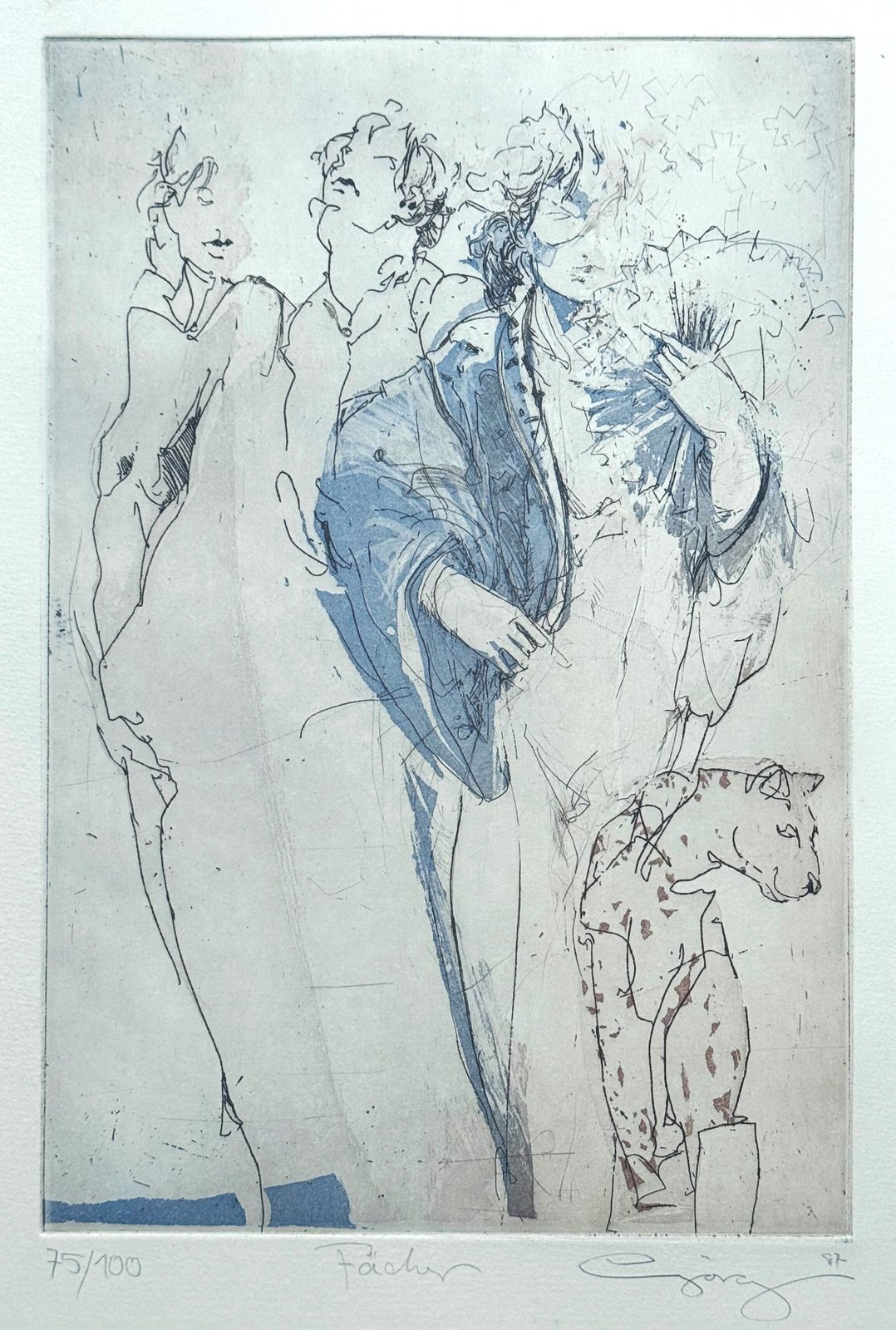 Jurgen Gorg (German B.1951)   Original 1987 Signed Etching 'Fashion'   75/100 photo furniture