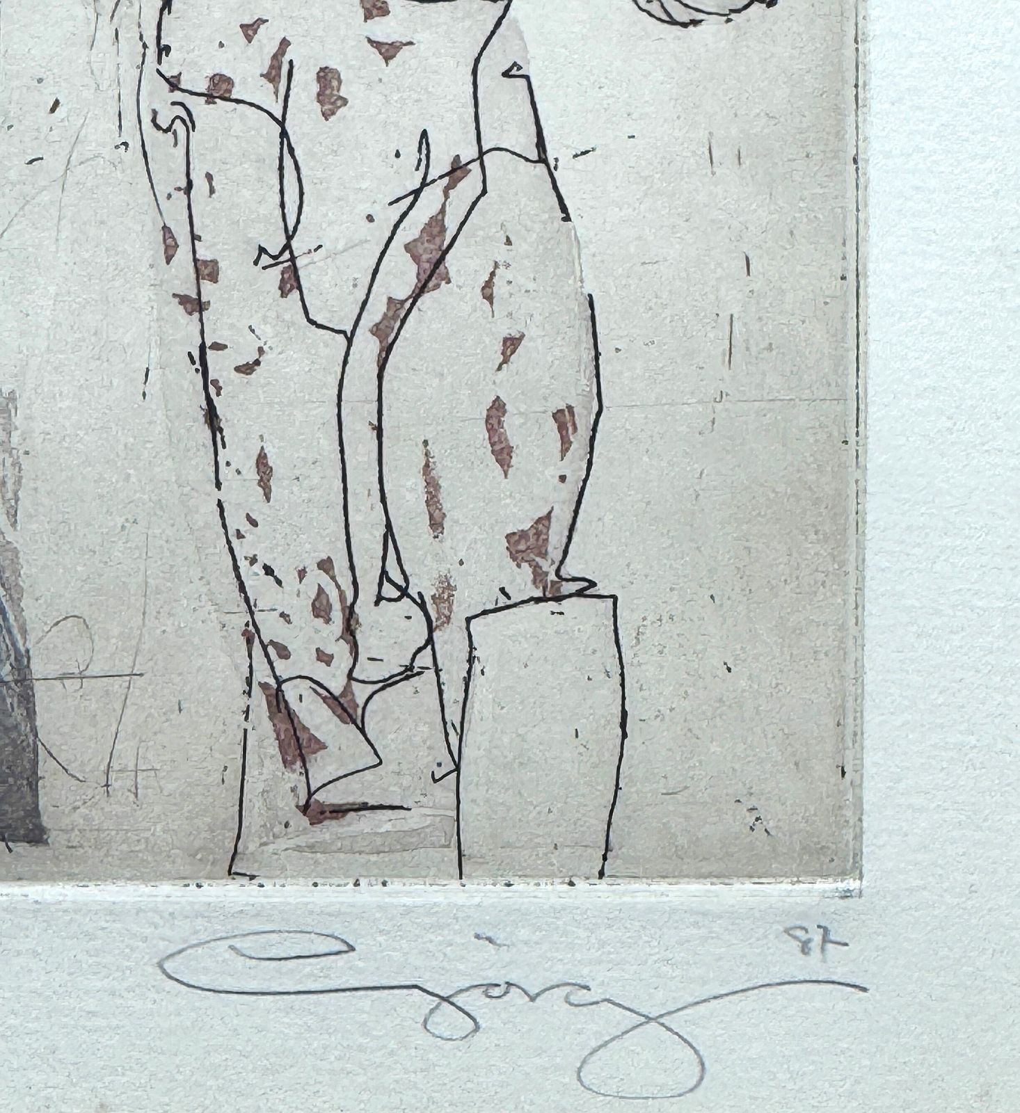 Jurgen Gorg (German B.1951)   Original 1987 Signed Etching 'Fashion'   75/100 photo Art