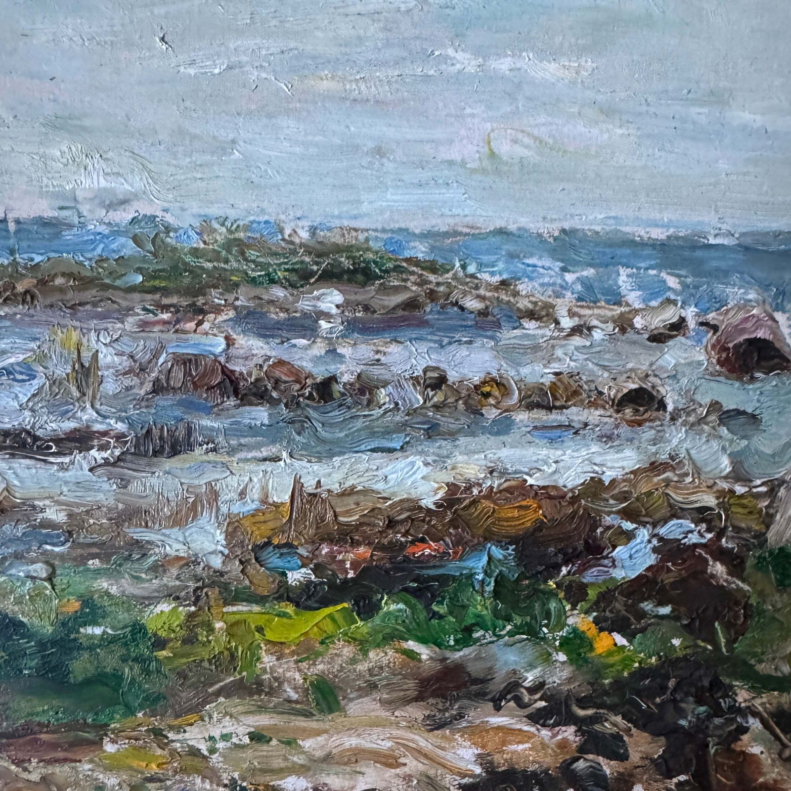 Solglitter, öland 1972. Vintage Swedish Oil Painting By Sven Svensson. photo furniture