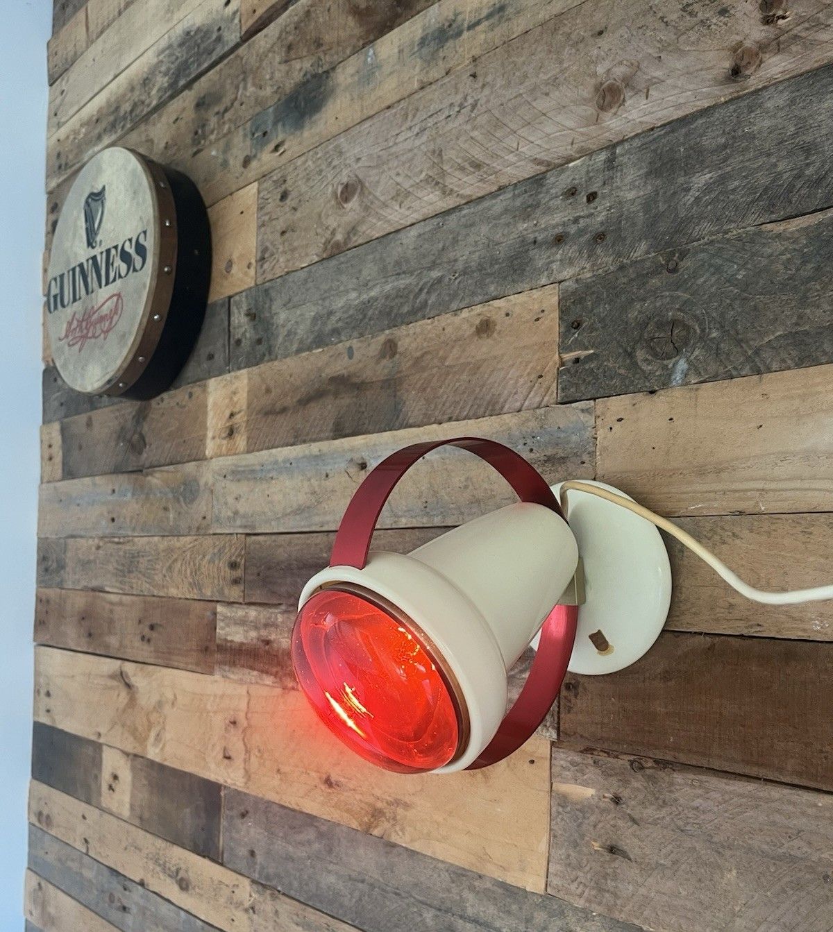 Space Age 50's Philips Red Saturn Circle Designer Heat Desk Wall Lamp C Perriand