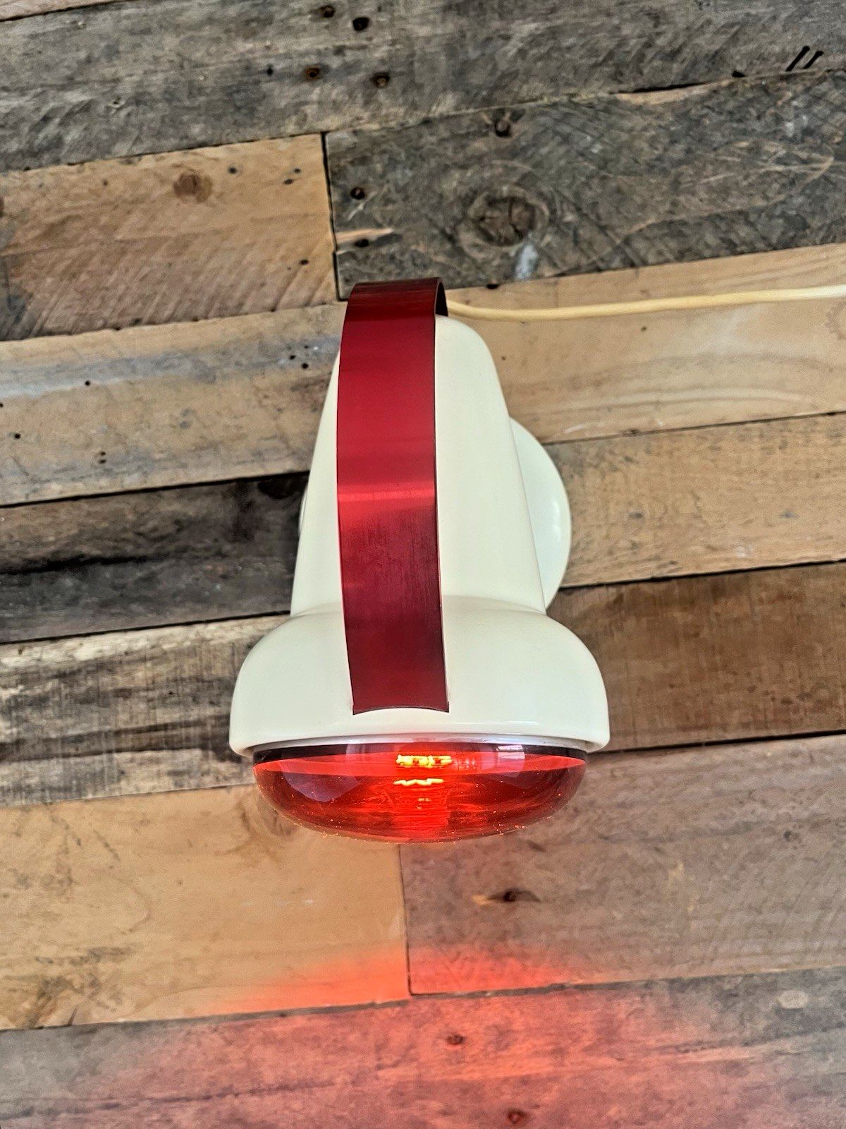 Space Age 50's Philips Red Saturn Circle Designer Heat Desk Wall Lamp C Perriand photo 75.0