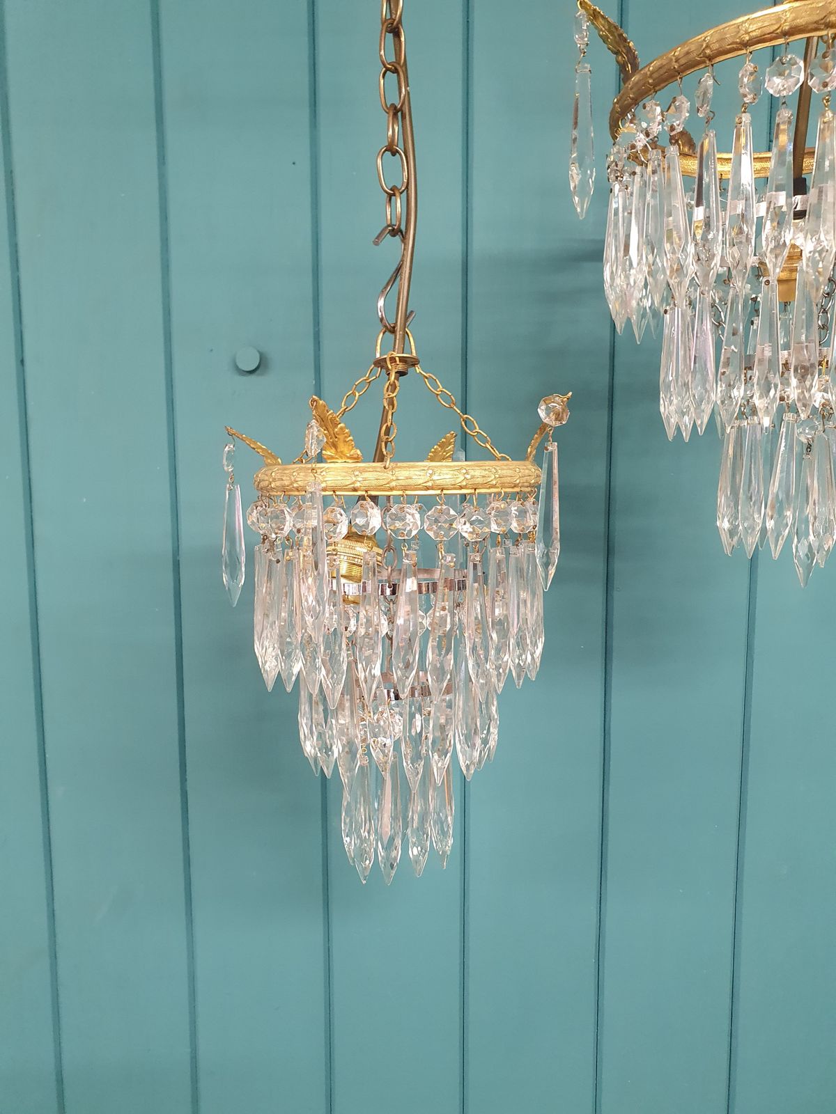 Antique Pair Of Spike Chandelier 10" photo Lighting