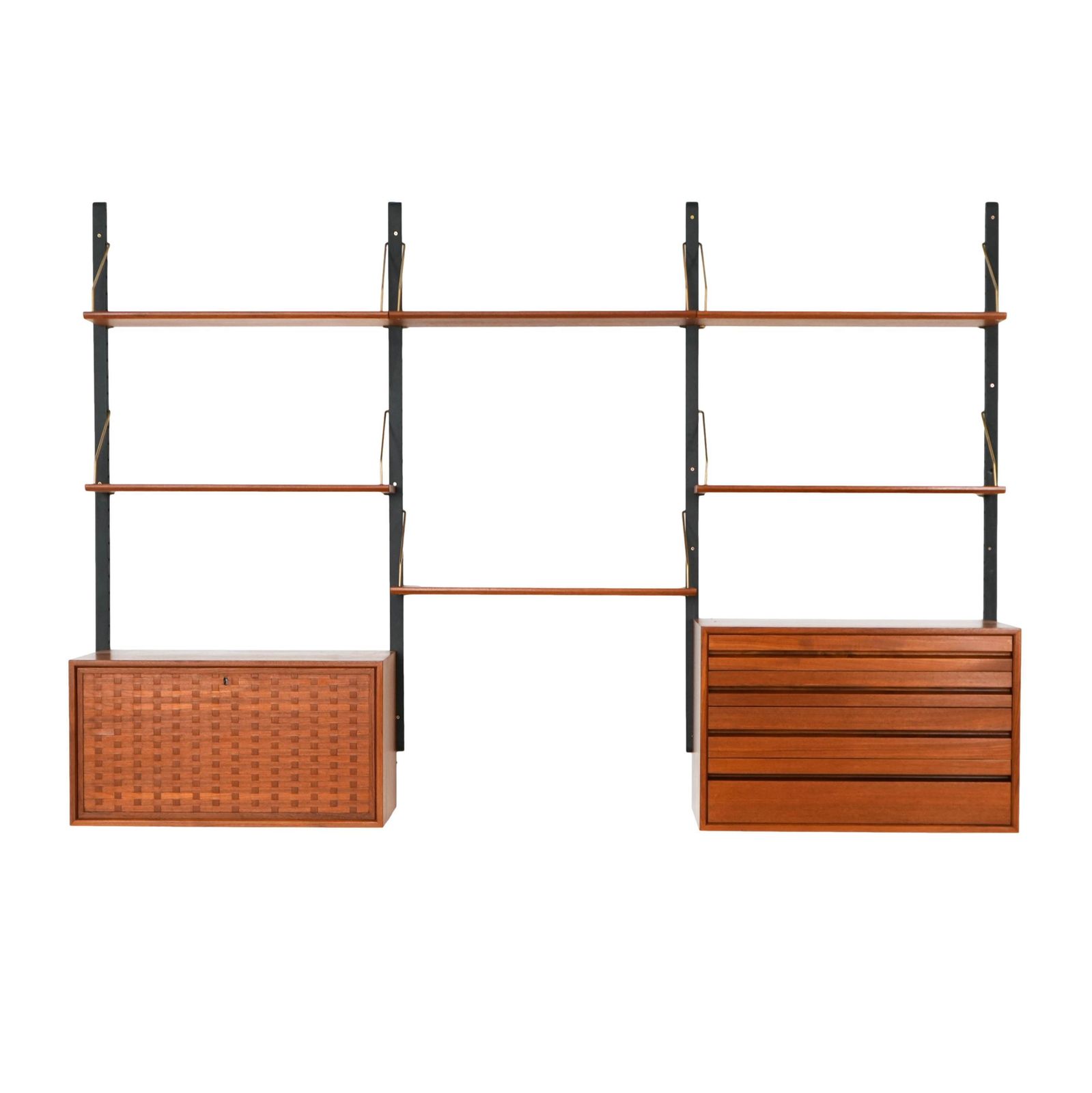 Teak Modular Shelving Unit, Danish Design, 1960s, Designer: Poul Cadovius