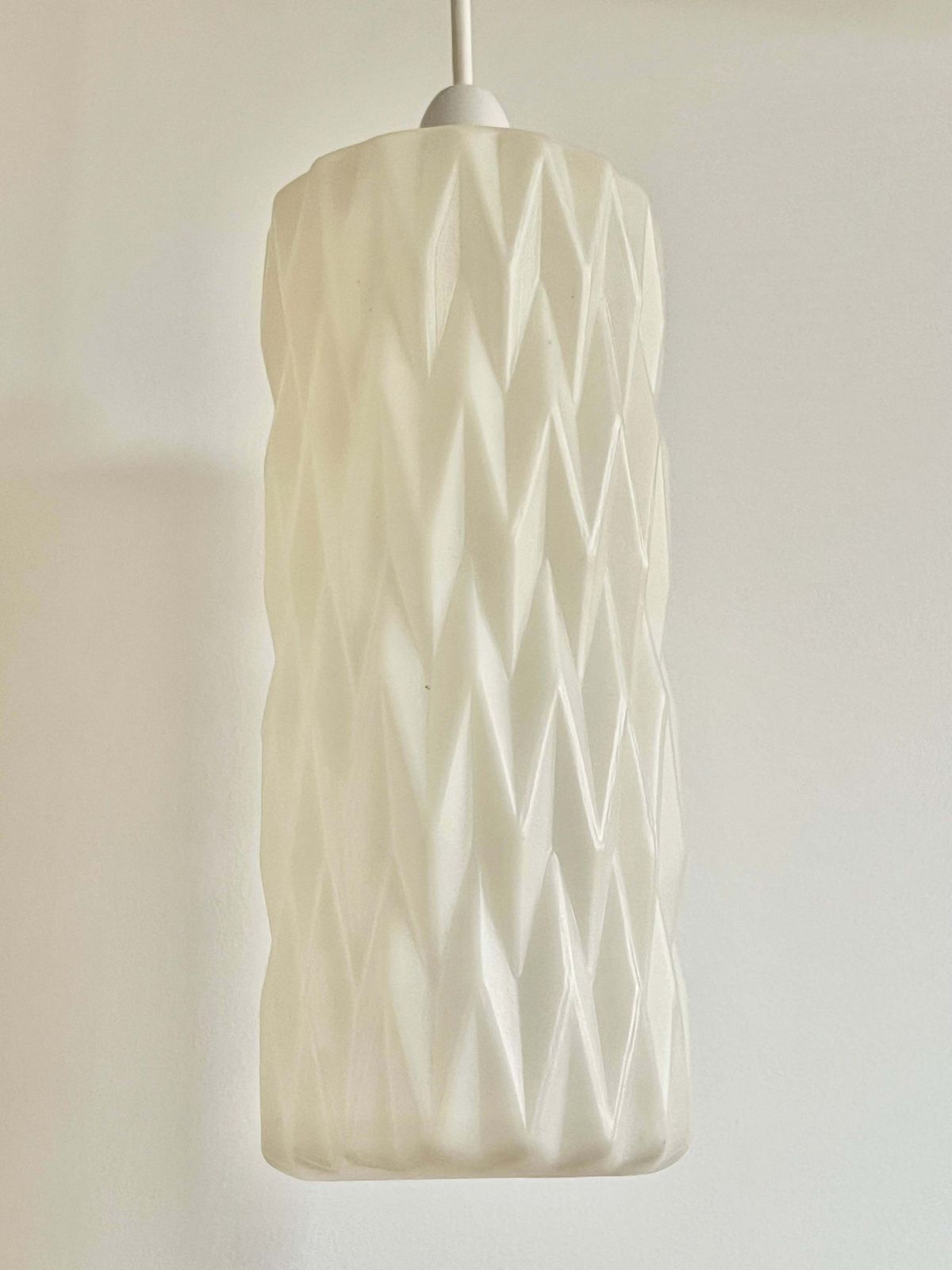 Vintage Mid Century Moulded Plastic Pendant Lampshade photo vintage