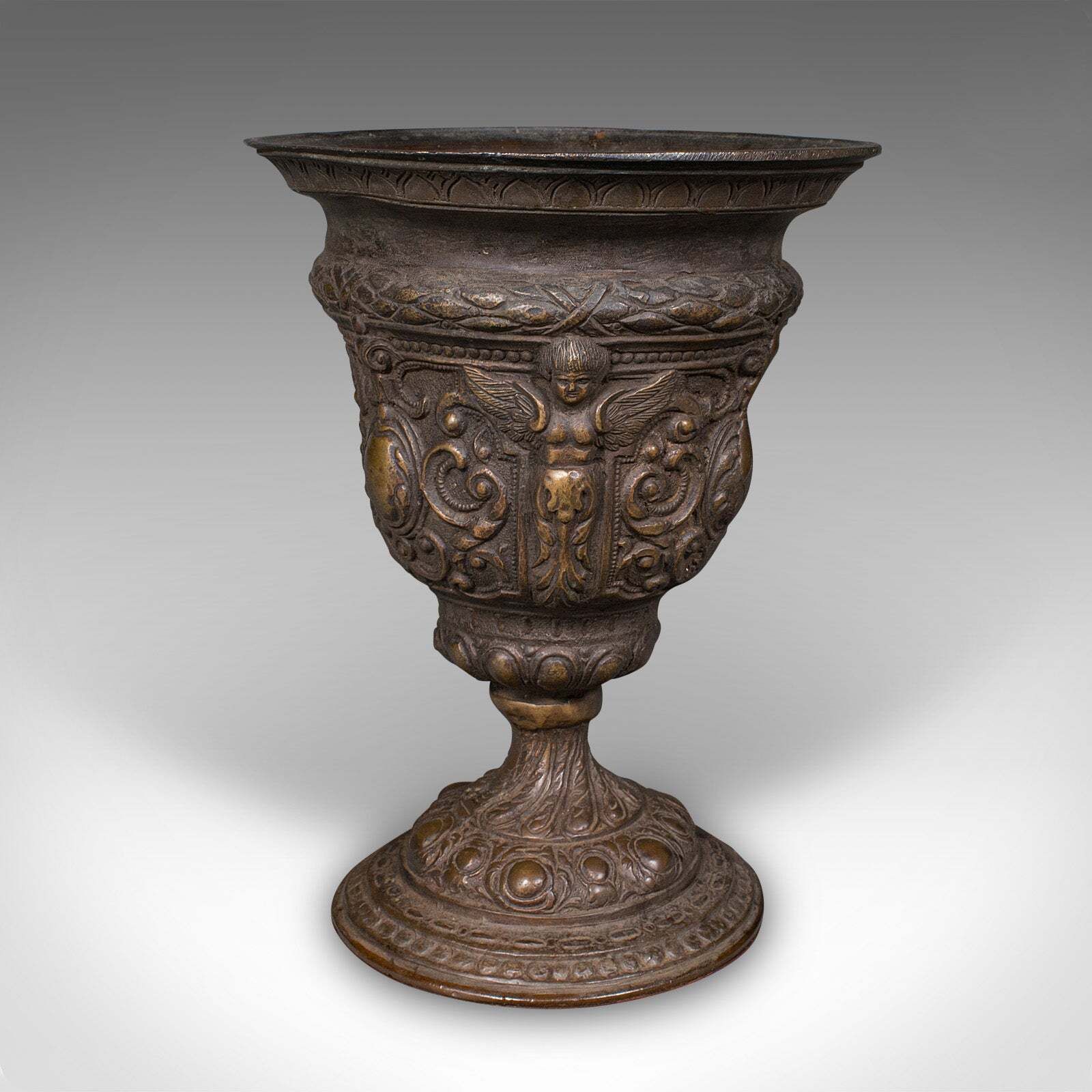 Antique Grand Tour Planter, Italian, Bronze, Bouquet Vase, Urn, Early Victorian photo Garden Decor