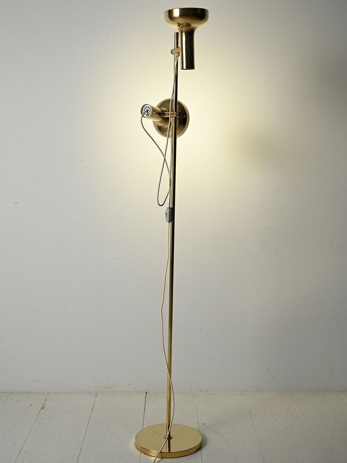 Scandinavian Brass Floor Lamp With Two Adjustable Light Points photo furniture
