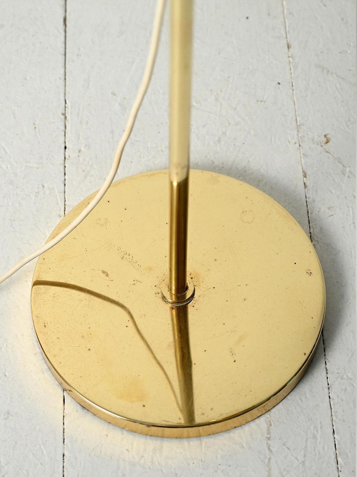 Scandinavian Brass Floor Lamp With Two Adjustable Light Points photo vintage