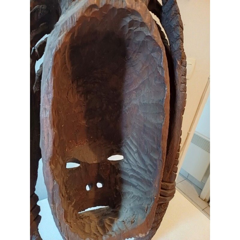 African Wooden Mask Ivory Coast Baoulé photo vintage