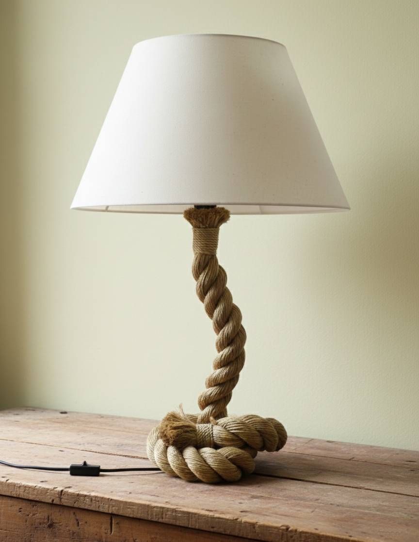 Rope Lamp, Work In The Style Of Audoux & Minet, Circa 1970 1980 photo furniture