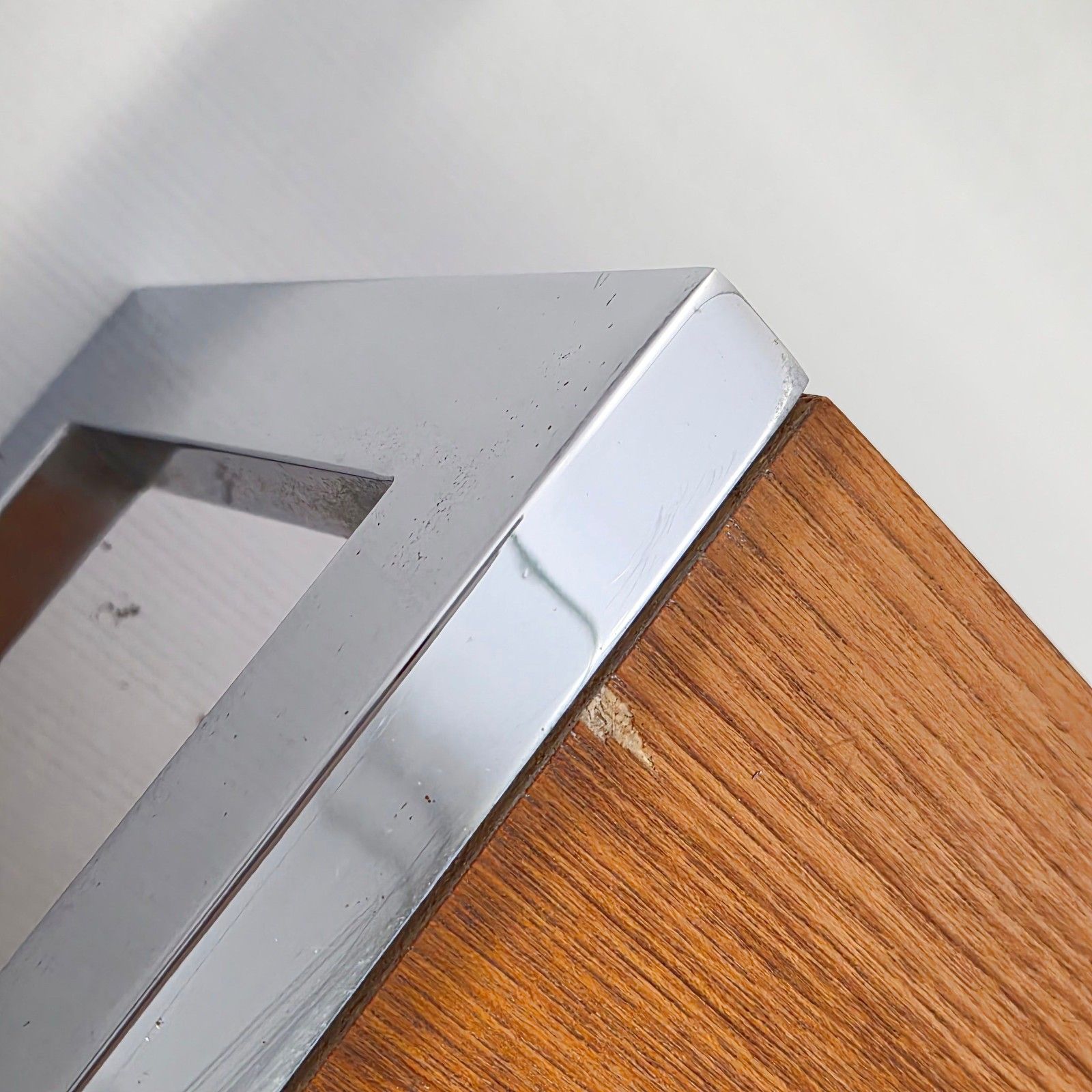 Table Basse Vintage 1960 En Acier Chrome Placage Teck Verre 60s Dlg Belgo Chrom photo 1287.0