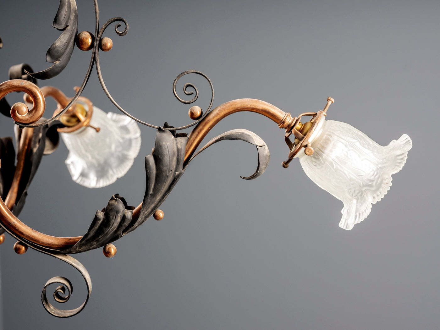 Vintage Iron Chandelier, 1910s photo for sale