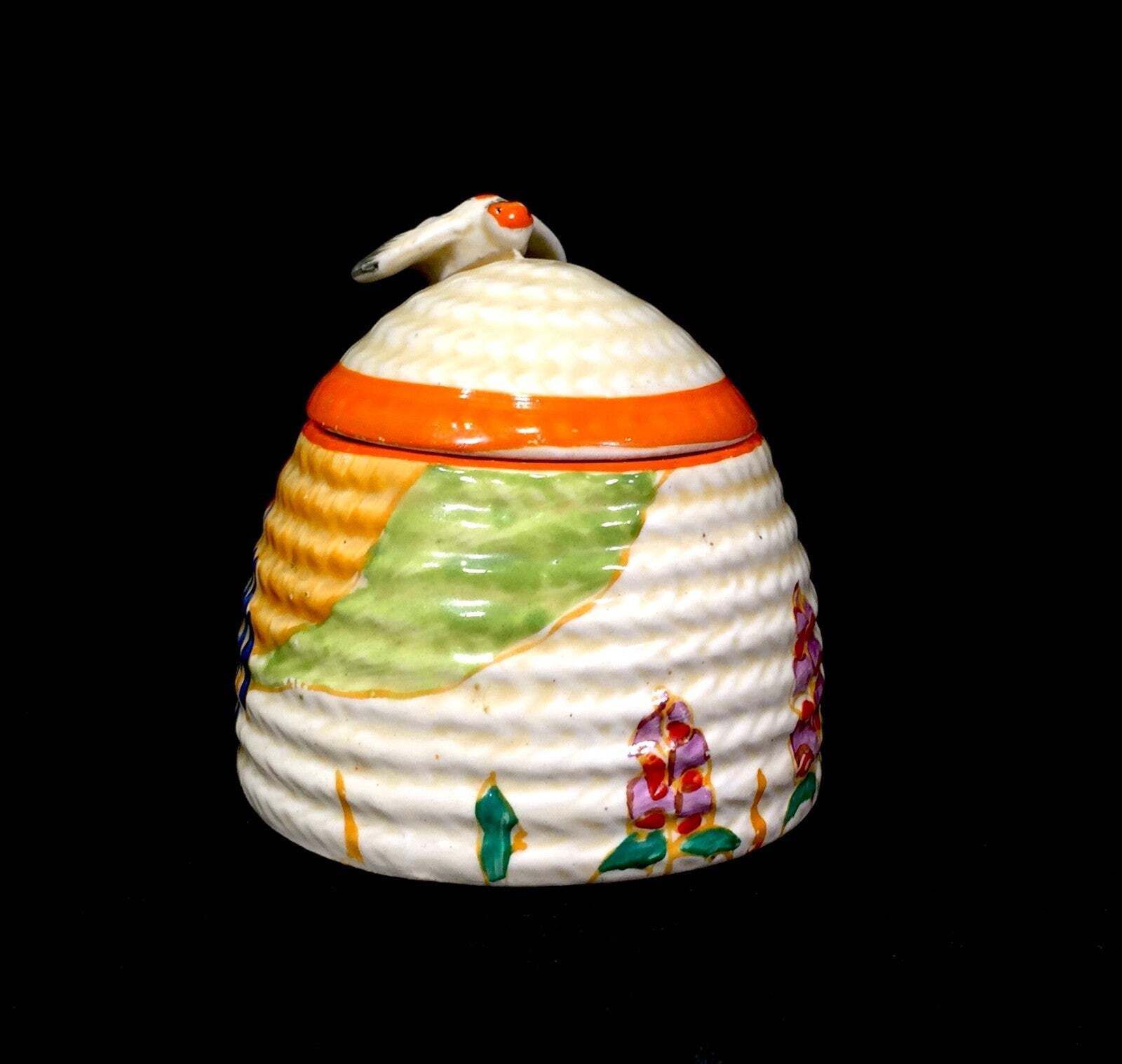 Antique Clarice Cliff Windbells Beehive Honey Pot C.1933 / Art Deco Pottery photo for sale