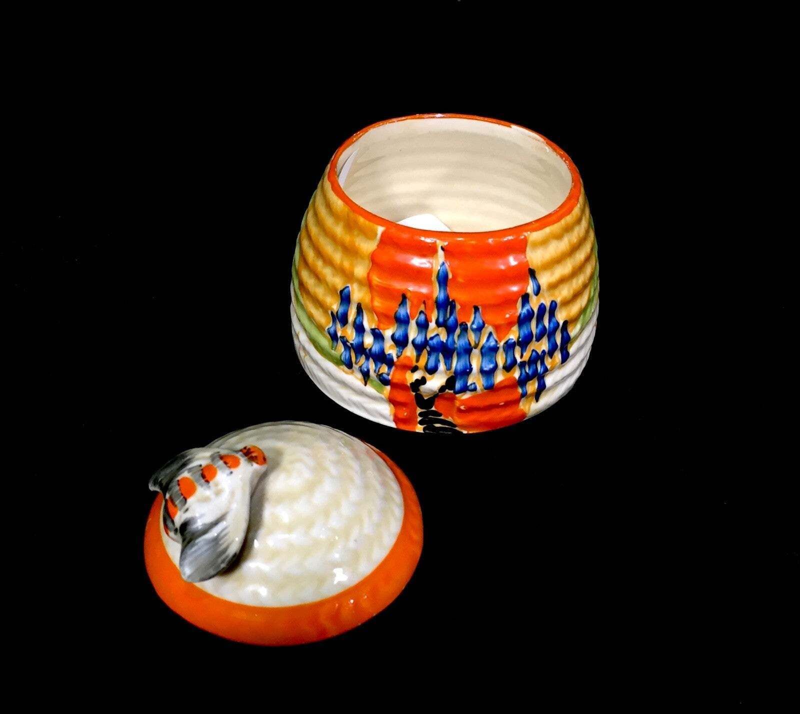 photo furniture Antique Clarice Cliff Windbells Beehive Honey Pot C.1933 / Art Deco Pottery