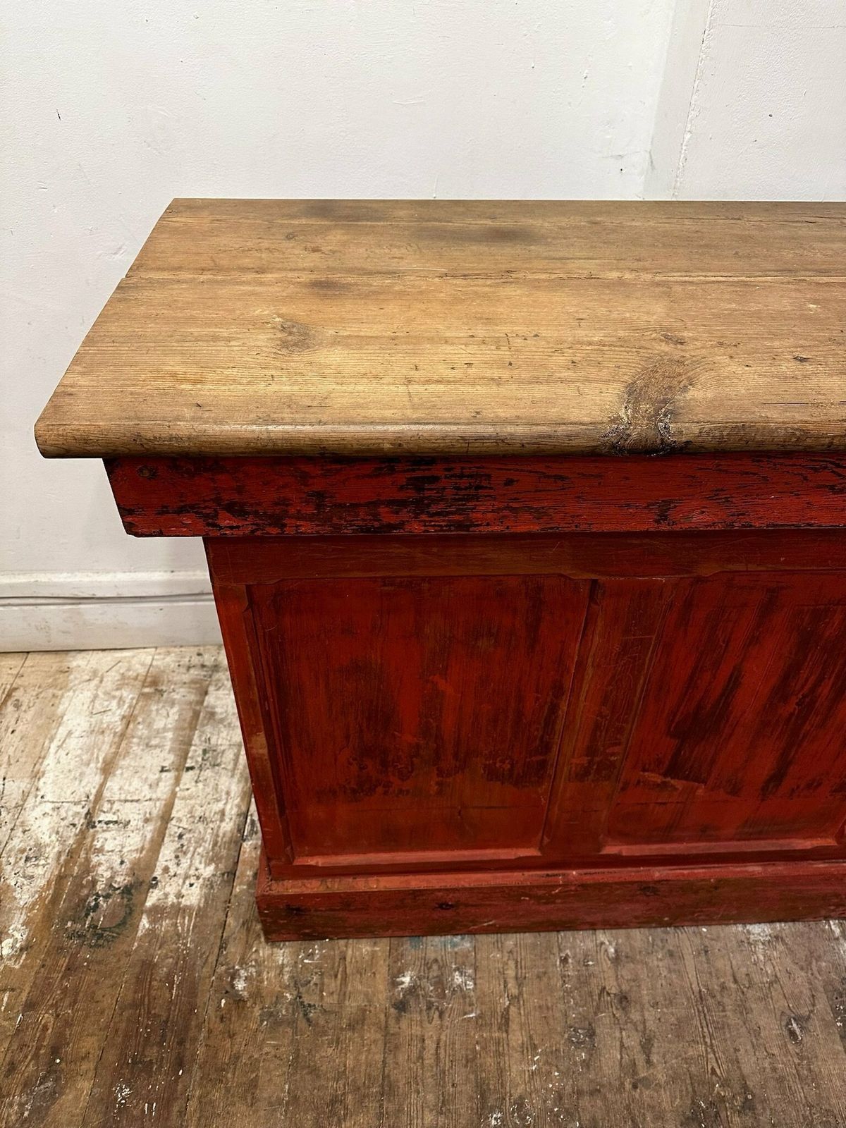 Large Antique 1900's Pitch Pine Shop Counter Rustic Style Ideal For Shops / Cafe photo 1563.0