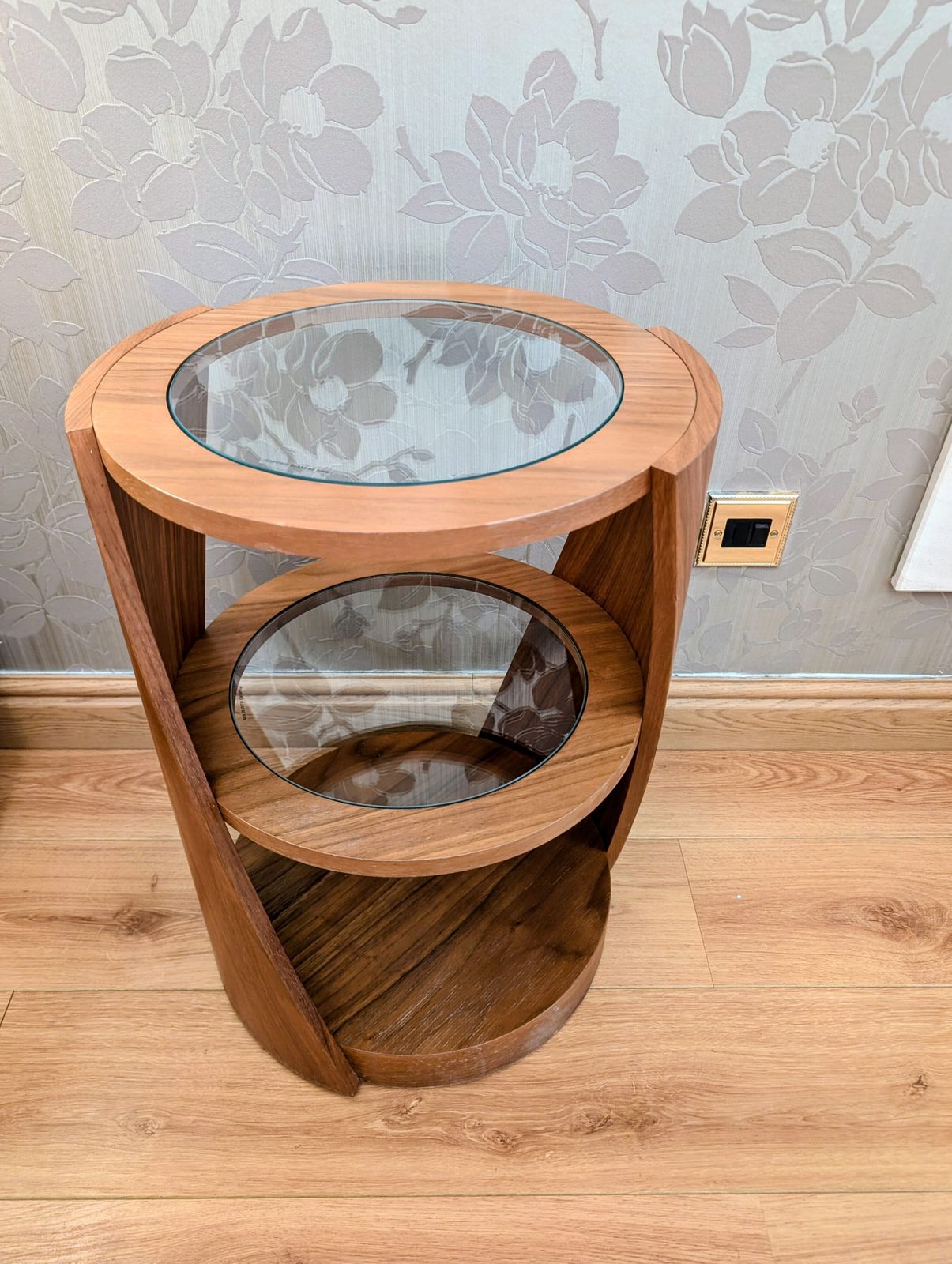 Tom Schneider   Two Lamp Table, Inset Glass, Oak photo furniture