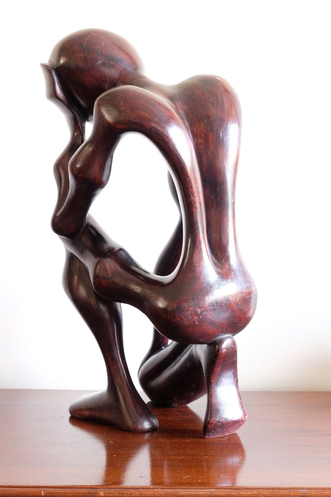 African Abstract Mahogany Sculpture Inspired By Rodin And Henry Moore photo 1200.0