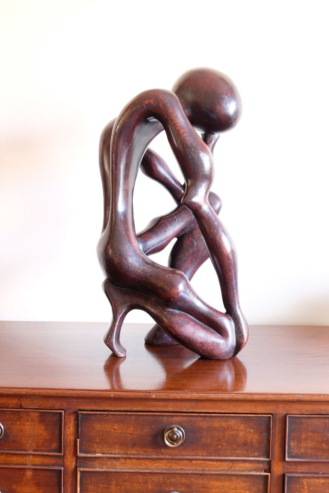 Art African Abstract Mahogany Sculpture Inspired By Rodin And Henry Moore photo