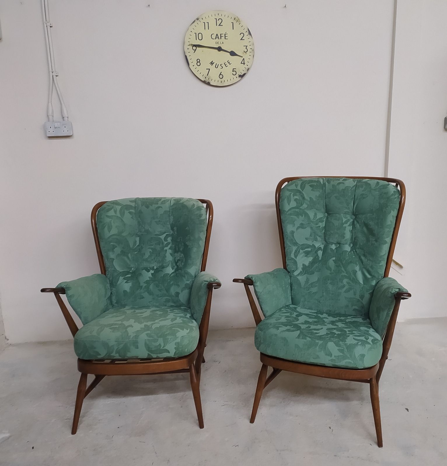 Ercol Evergreeen Pair Of Vintage Armchairs.