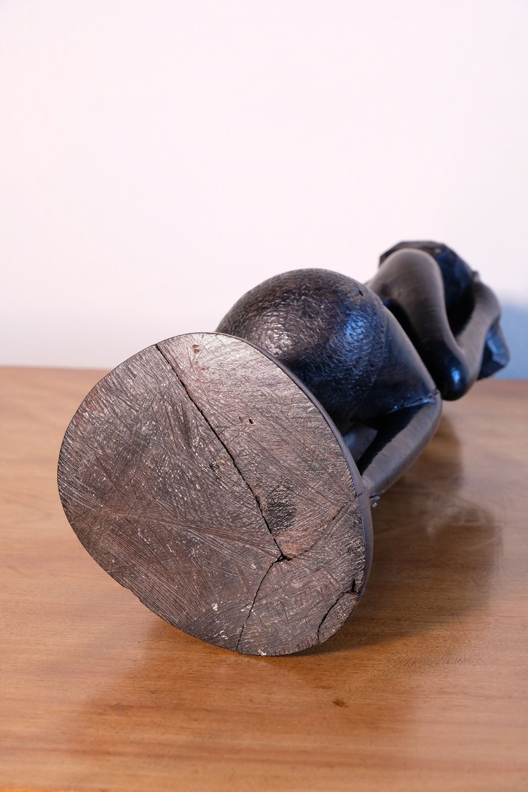 photo vinterior East African Solid Ebony Sculpture Mother And Child 34.5 Cm