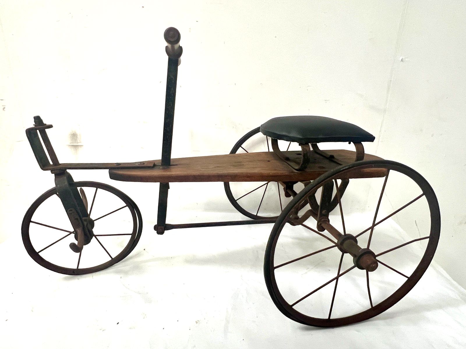 "La Draisienne" Antique Children's Iron And Wood Tricycle 20th Century photo vintage