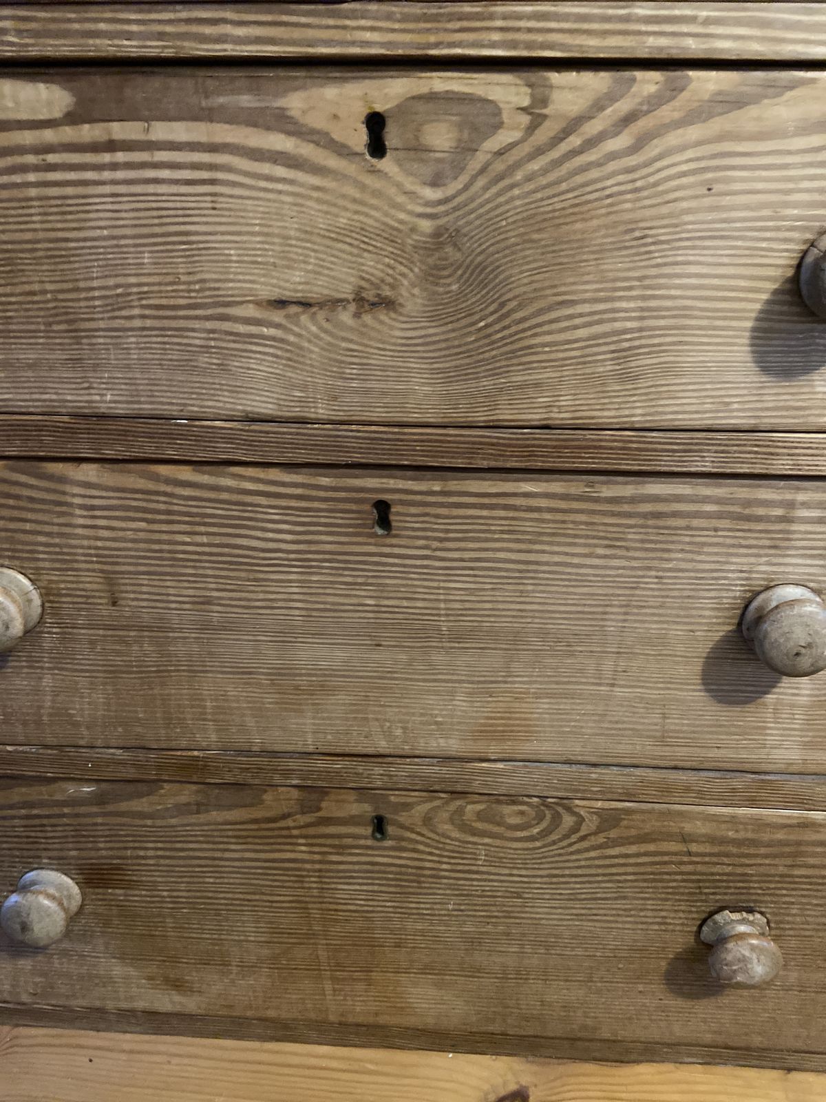Large Vintage Wooden Pine Chest Of Draws ,3 Large Draws Two Small photo furniture