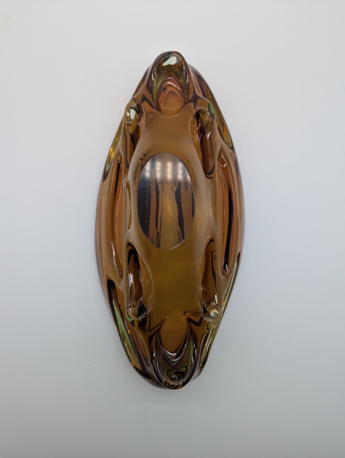 Home Decor Skrdlovice Art Glass Bowl Or Jardinière – Green & Cinnamon Amber, Attributed To Jan Beránek (1950s–60s) photo
