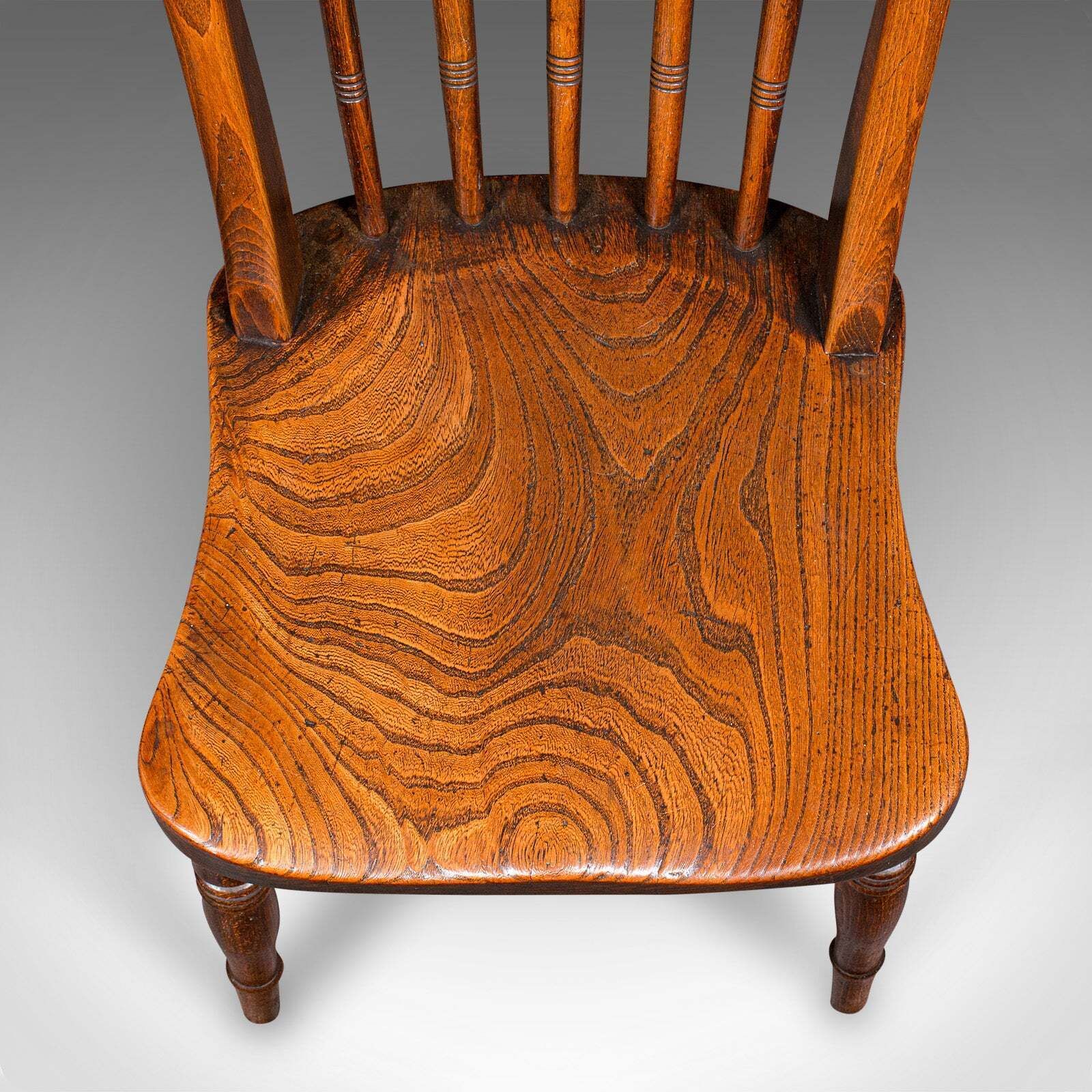 photo for sale Trio Of Antique Station Chairs, English Elm, Reception Hall Side Seat, Victorian