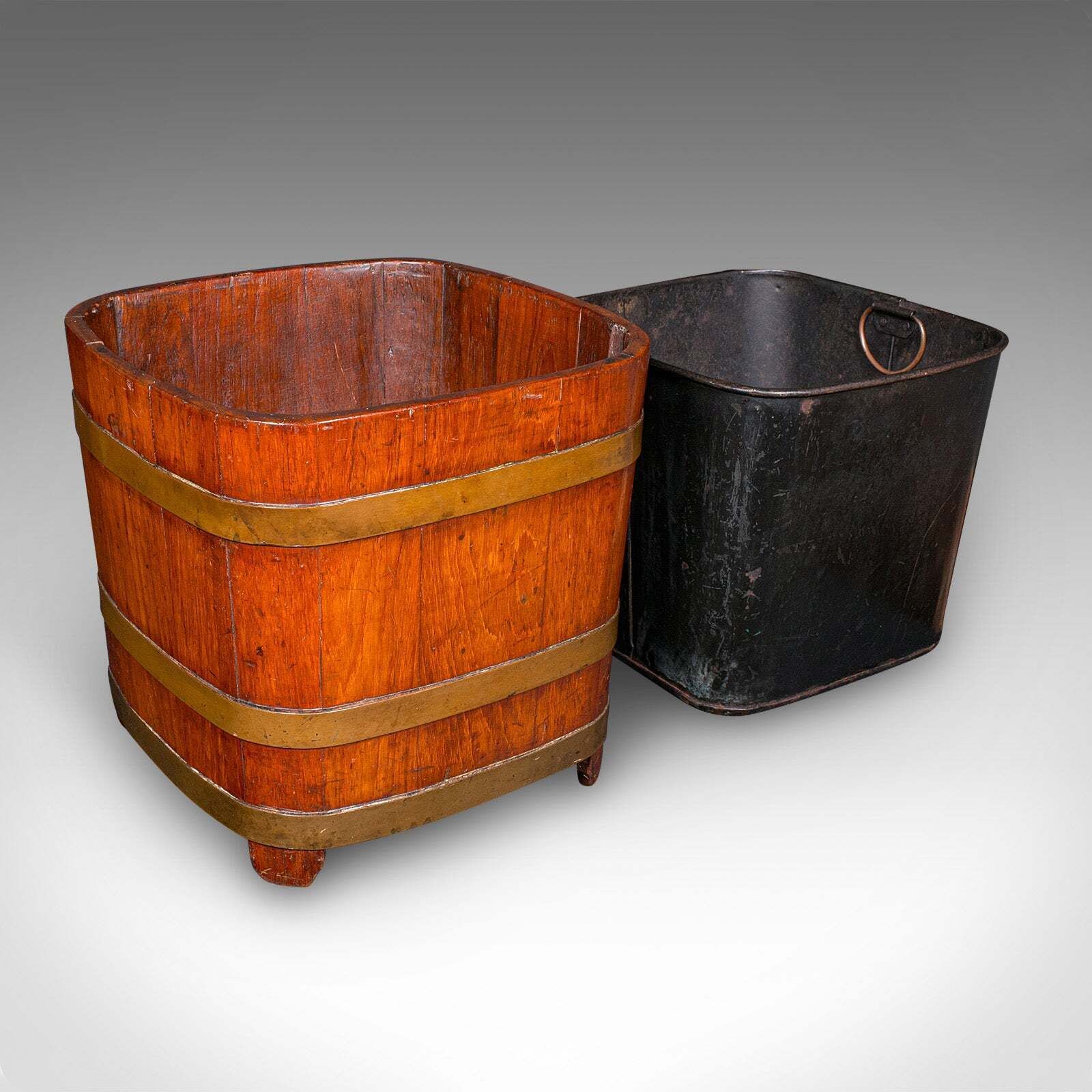 Antique Fireside Store, English, Hearthside Coal Bin, Log Basket, Late Victorian photo furniture
