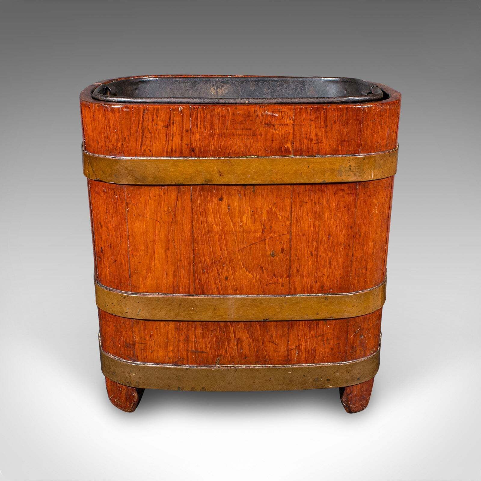 Antique Fireside Store, English, Hearthside Coal Bin, Log Basket, Late Victorian photo for sale