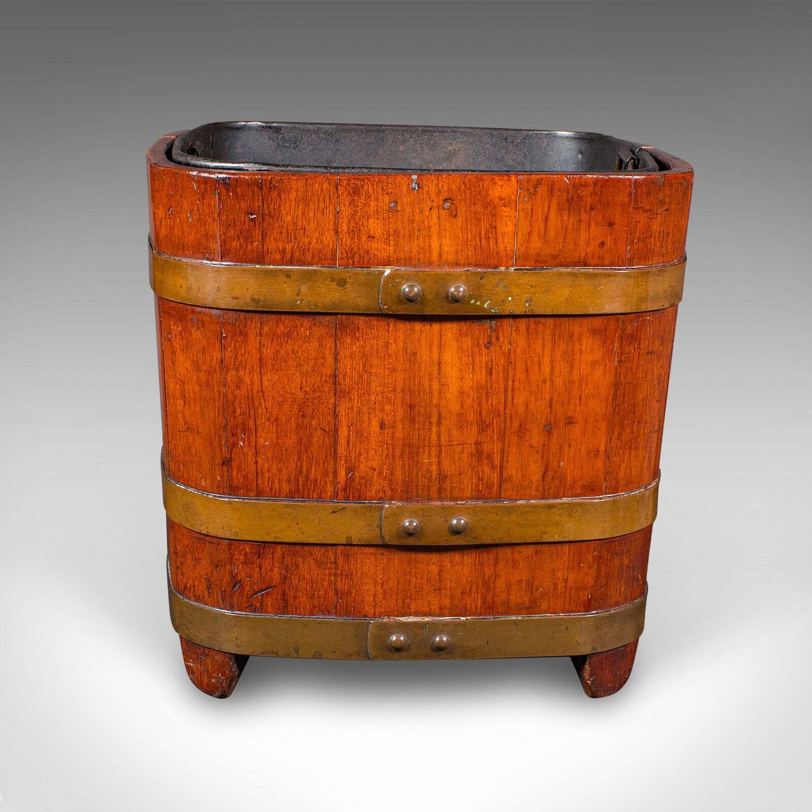 Antique Fireside Store, English, Hearthside Coal Bin, Log Basket, Late Victorian photo 1176.0