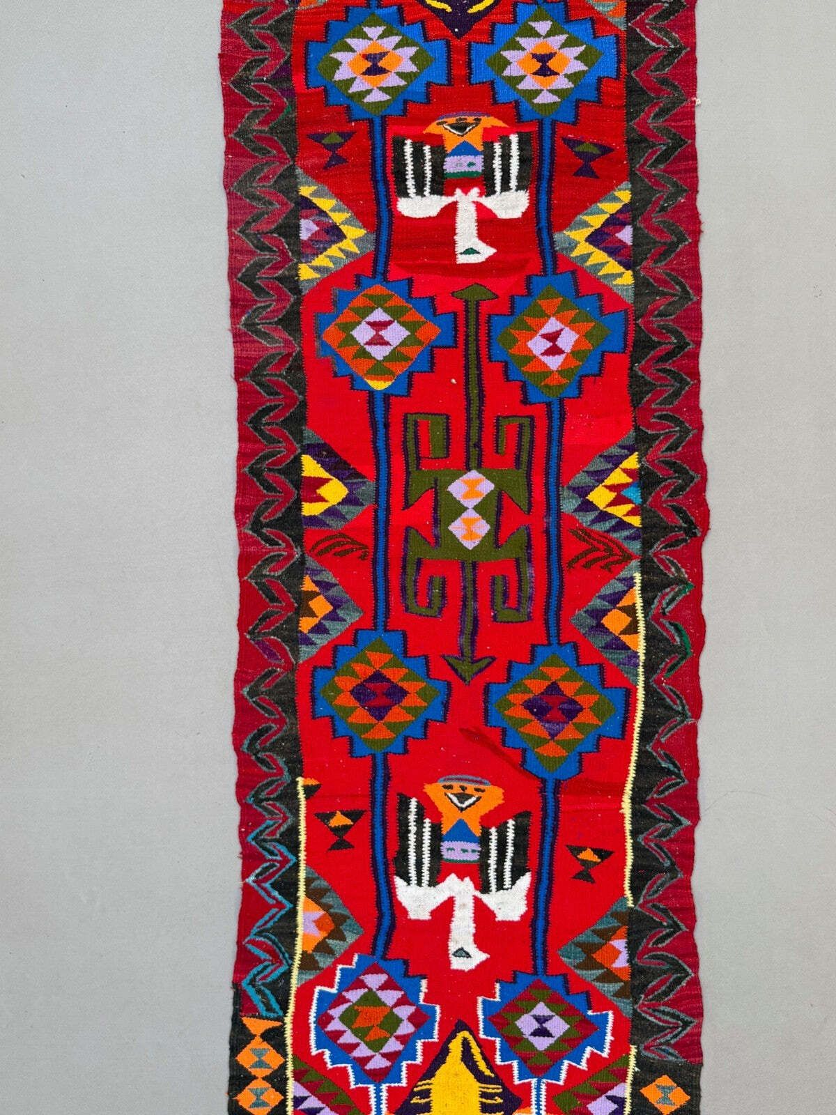 Turkish Kilim Runner 295x90 Cm, Vintage Kelim Rug, Eagles And Scorpions 2514 photo furniture