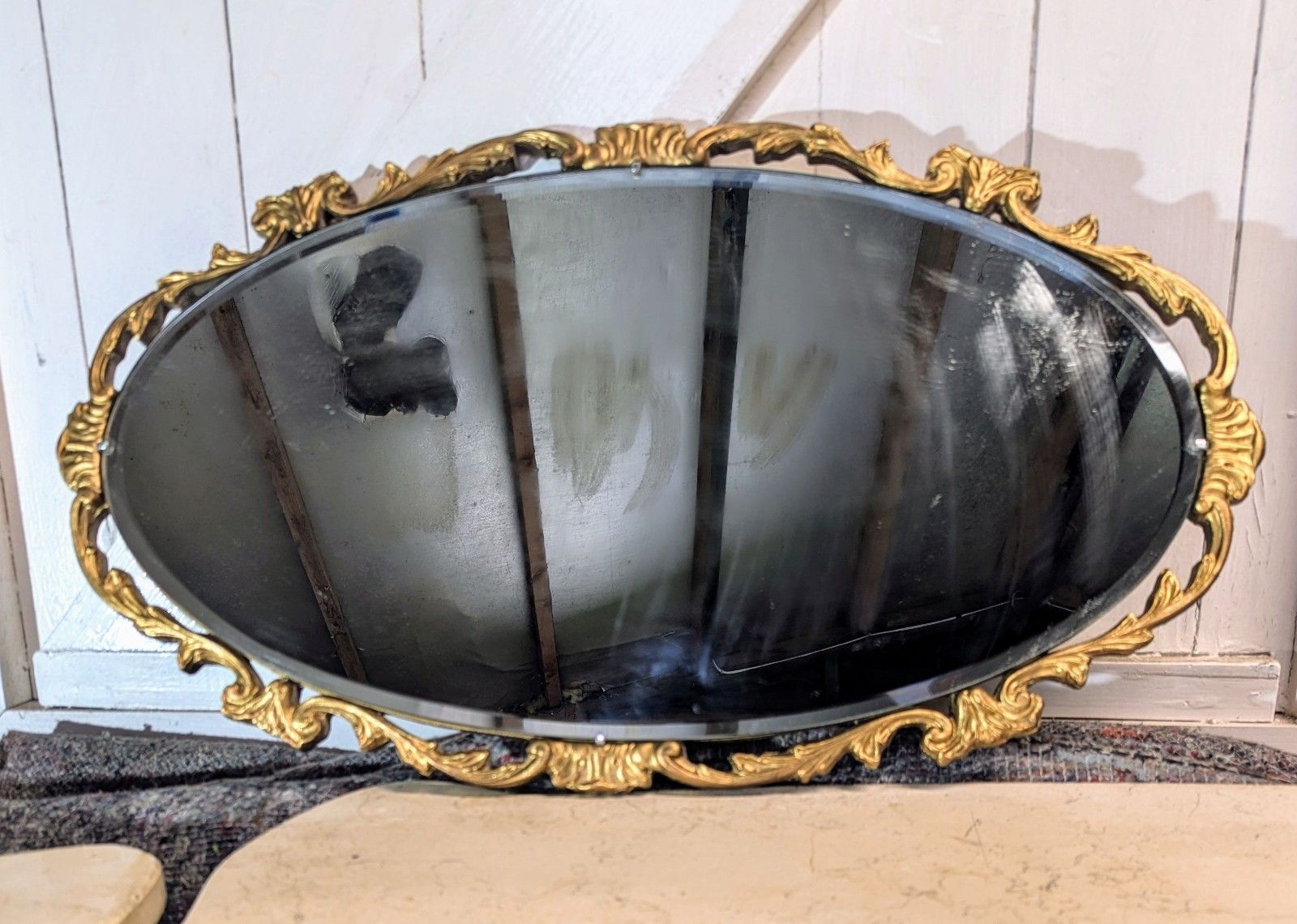 Rococo Style Gilt Framed Beveled Edge Wall Mirror  Delivery Available 0062.