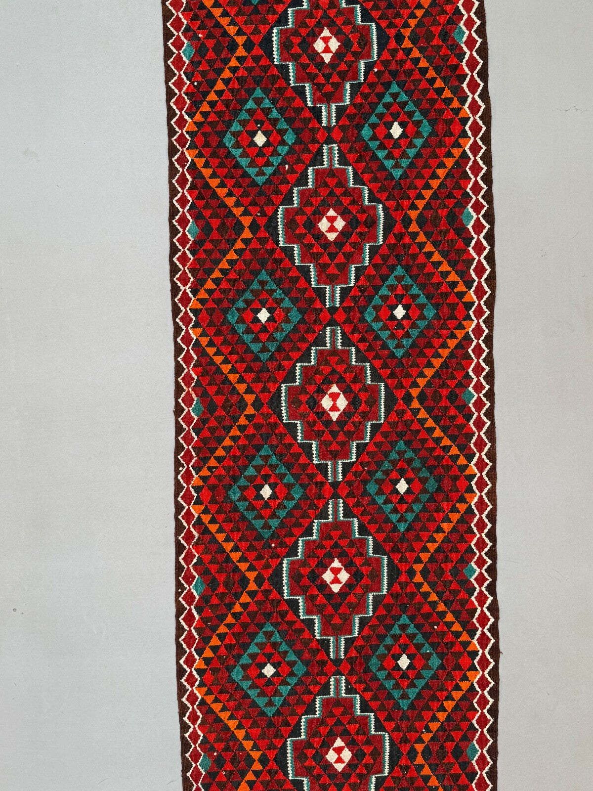 Turkish Kilim Runner 330x100 Cm, Vintage Kelim Rug, Long And Narrow photo furniture
