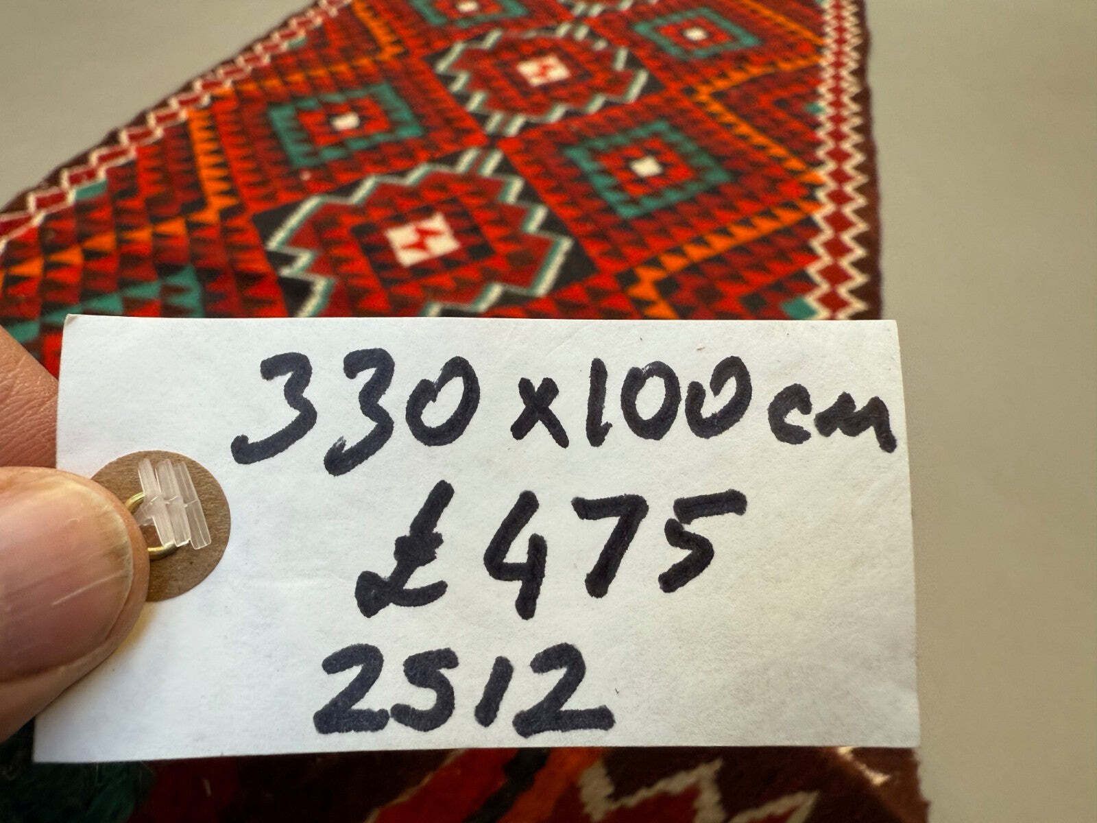 photo vinterior Turkish Kilim Runner 330x100 Cm, Vintage Kelim Rug, Long And Narrow