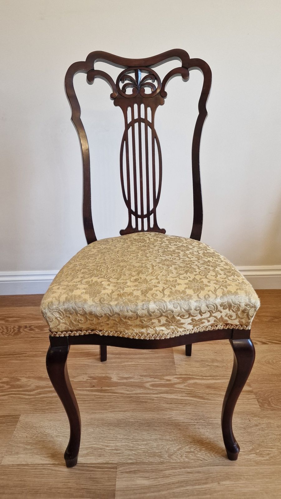 Elegant Set Of Four Edwardian Mahogany Rococo Style Dining Chairs photo vintage