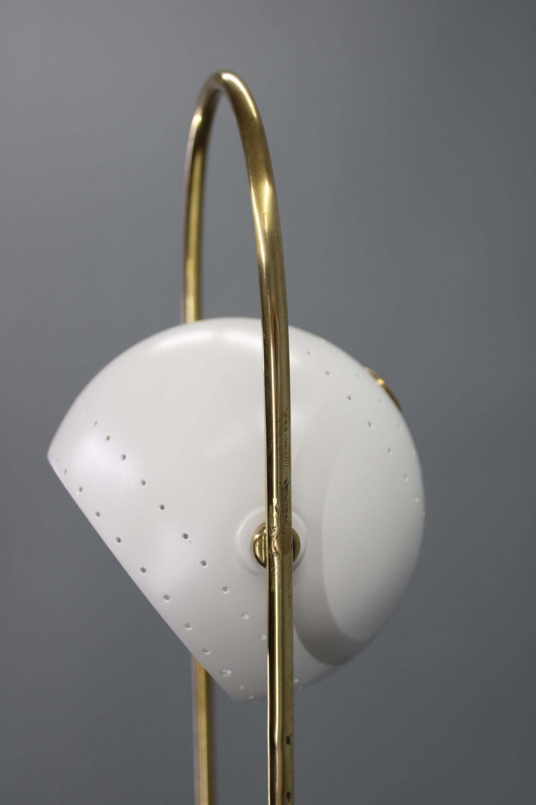 photo furniture Rare Angelo Lelii Adjustable Italian Marble And Brass Floor Lamp, 1952