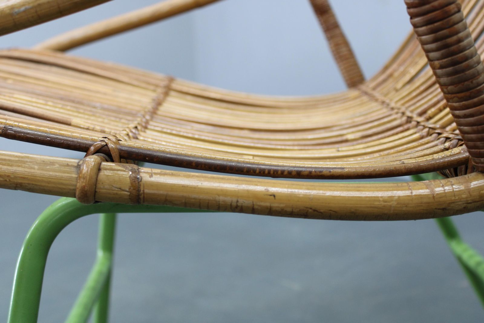 photo furniture Rare Pair Of Alan Fuchs For Uluv Rattan Lounge Chairs, Czechoslovakia, 1960s