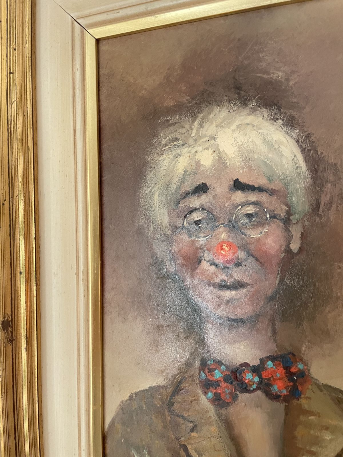 Vintage Oil Painting Of A Clown photo 85.0
