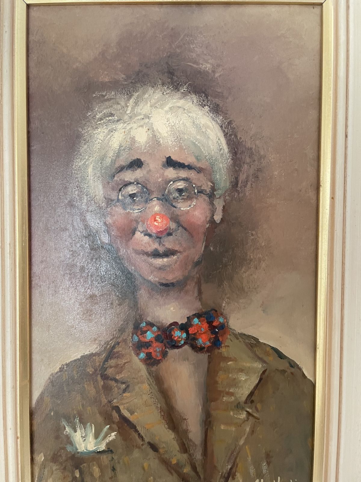 Vintage Oil Painting Of A Clown photo buy
