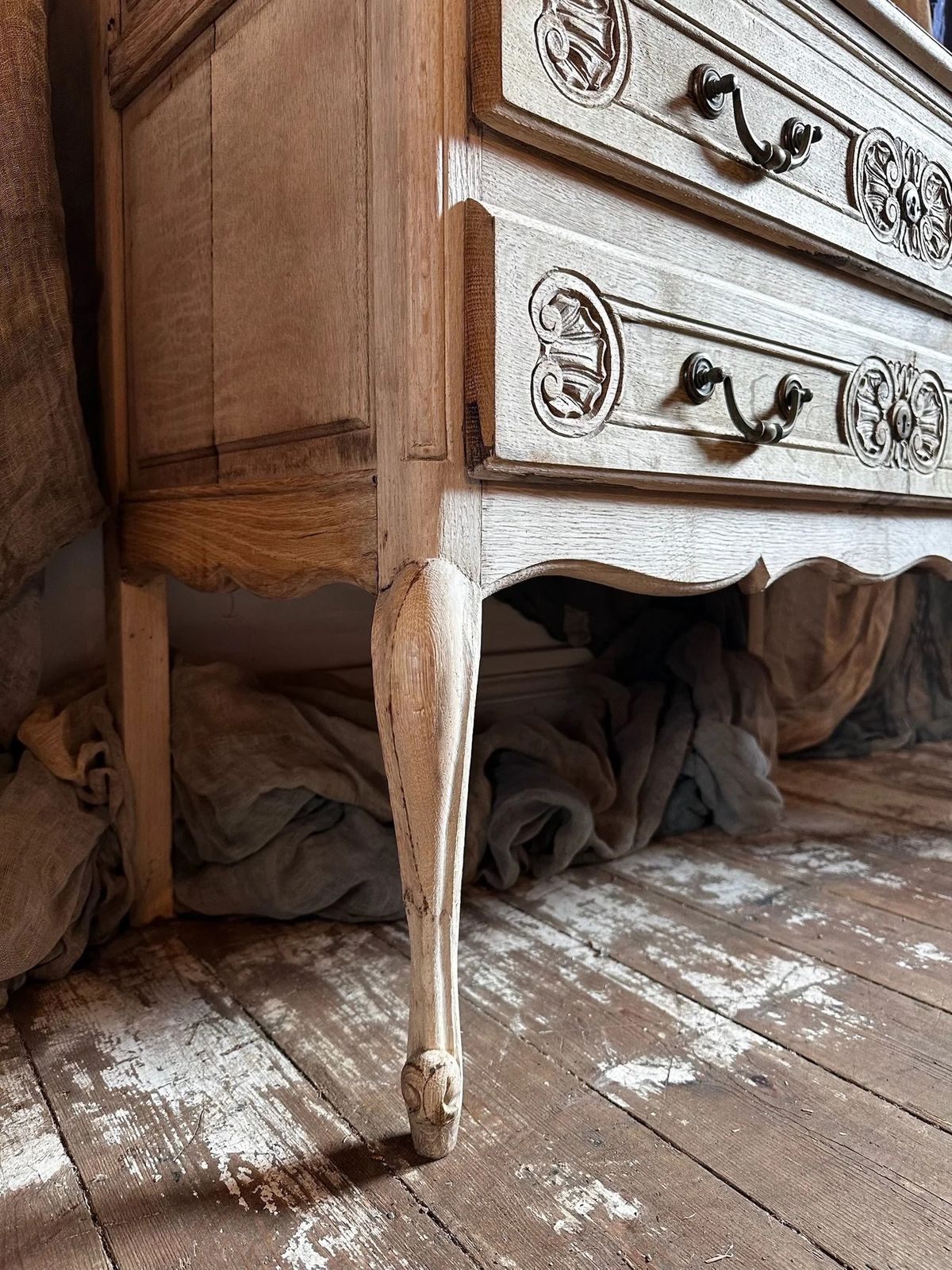 French Bleached Oak Louis XV Secretaire, C1950 photo buy
