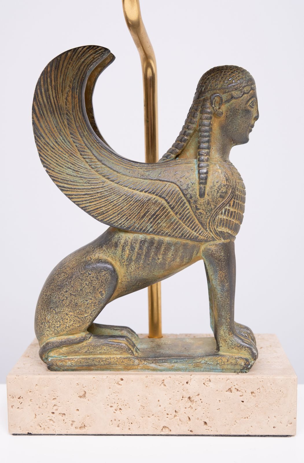 Maison Le Dauphin France, Exceptional Sphinx Table Lamp 1970s photo for sale