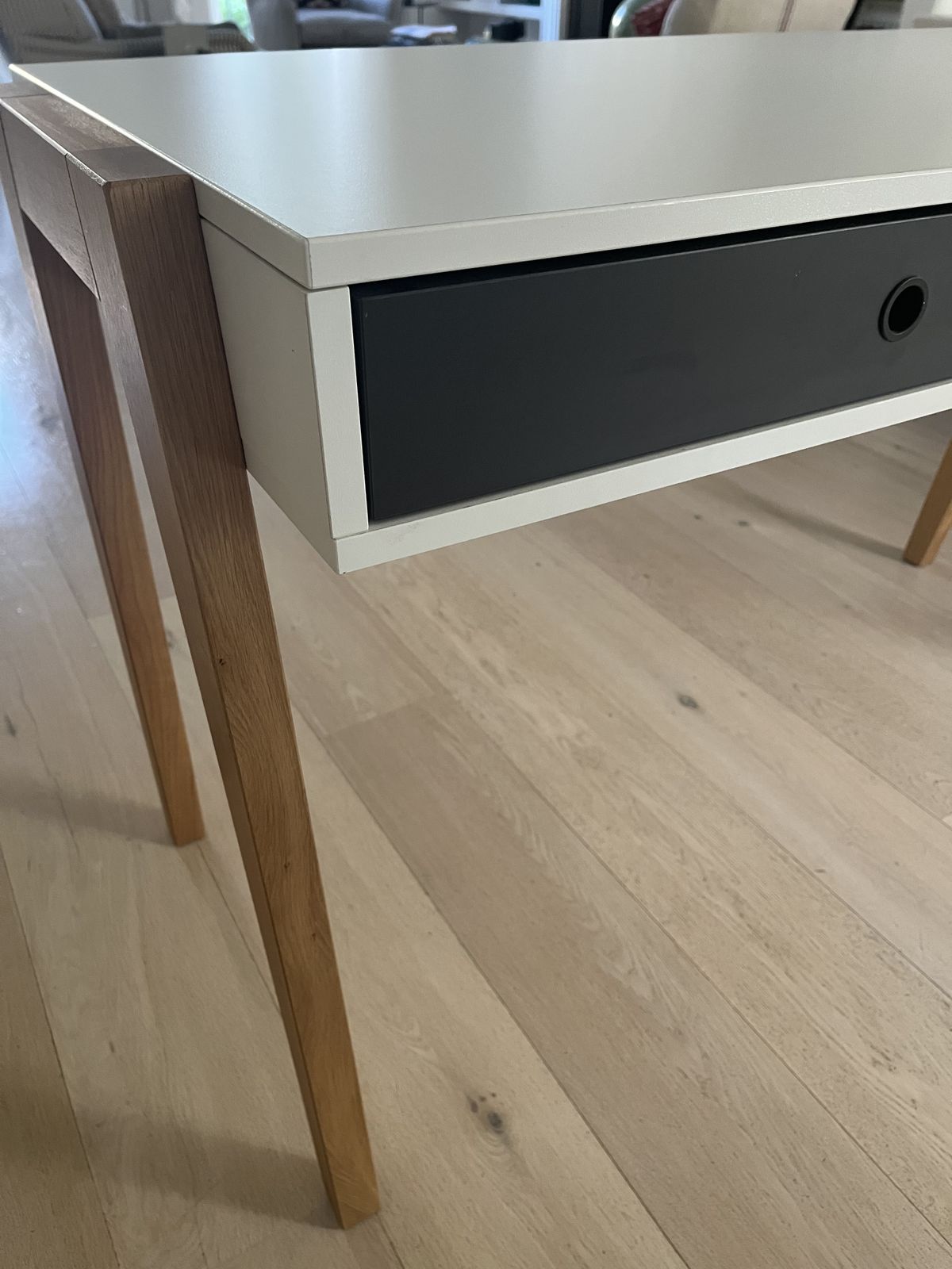 White & Wood Desk photo furniture