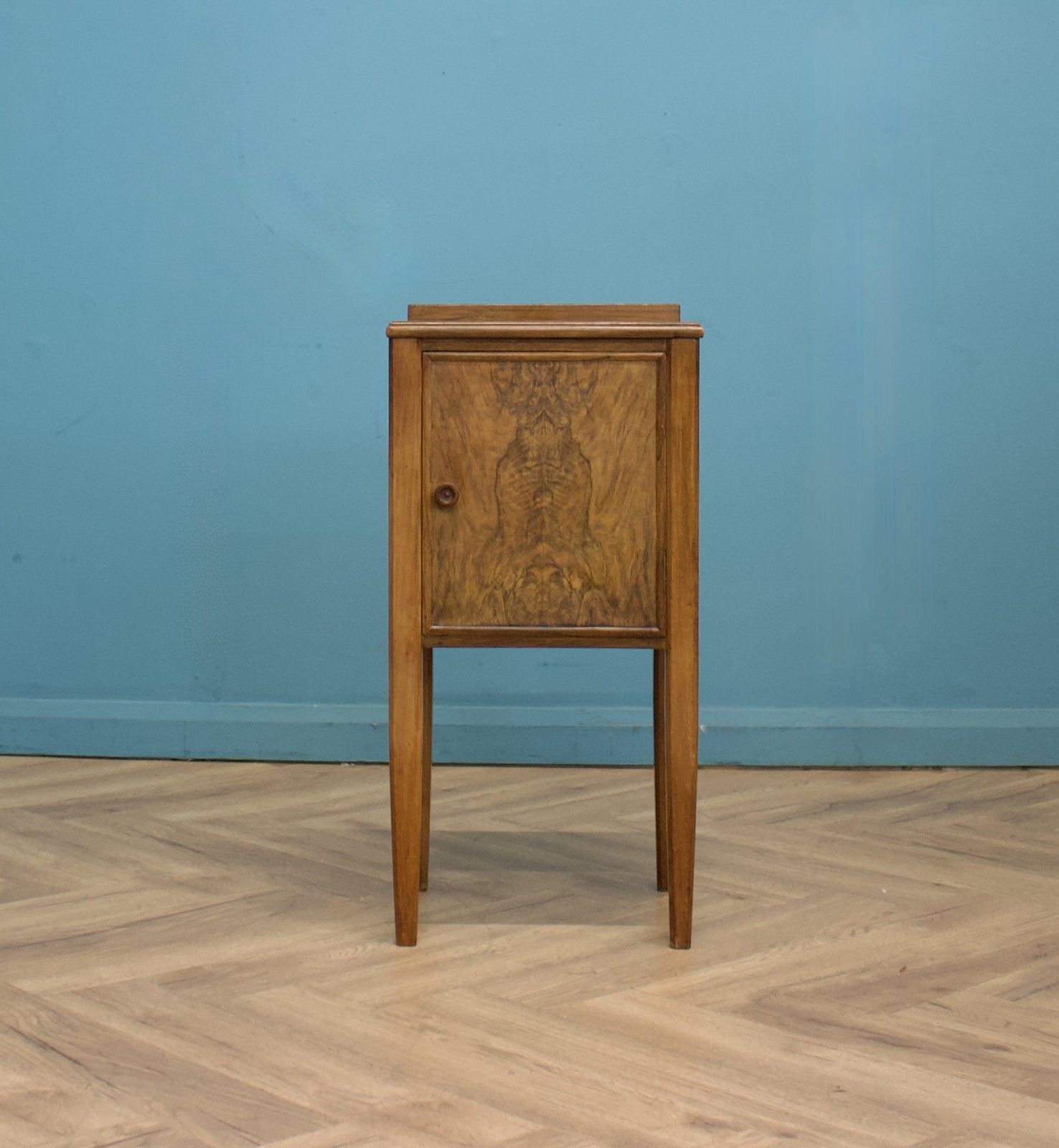 Vintage Art Deco Walnut Bedside Cabinet Or Lamp Table Bath, 1930s #1622 photo furniture