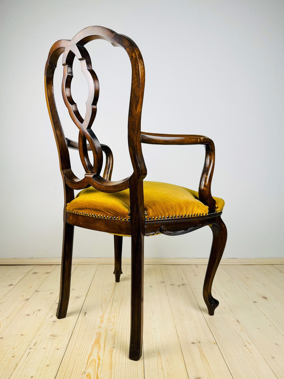 Vintage Dining Chair With Arms, Italy 1950s photo vinterior