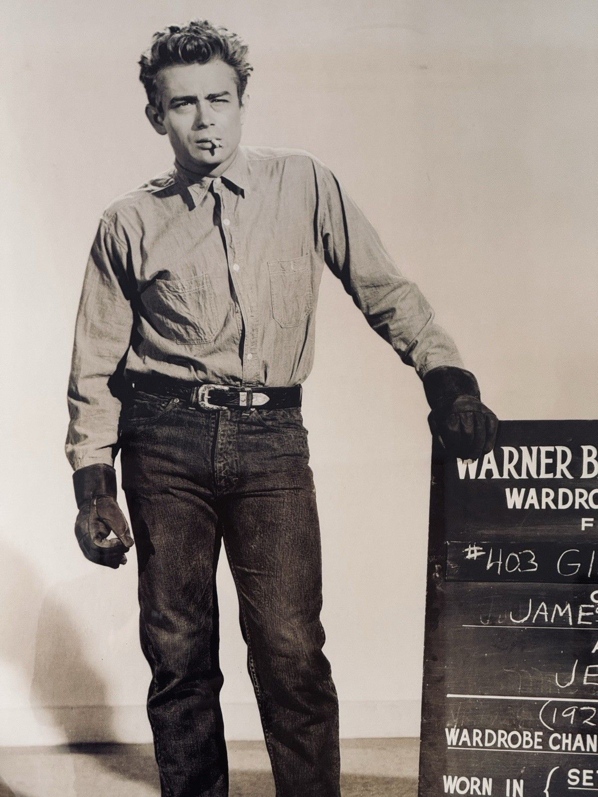 Framed Warner Brothers James Dean Giant Wardrobe Test Poster 1980s photo 120.0