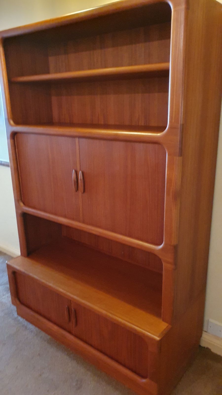 Pair Of Beautiful Large Vintage Dyrlund Regal Danish Drinks/Display Cabinets With Storage photo for sale