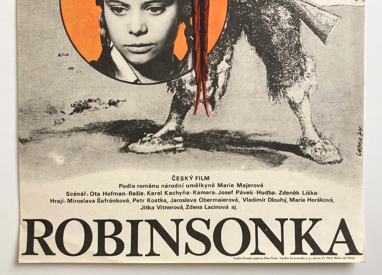 Original Film Poster, Robinson Girl, Karel Vaca, 1974, Genuine Czech Vintage Print photo furniture