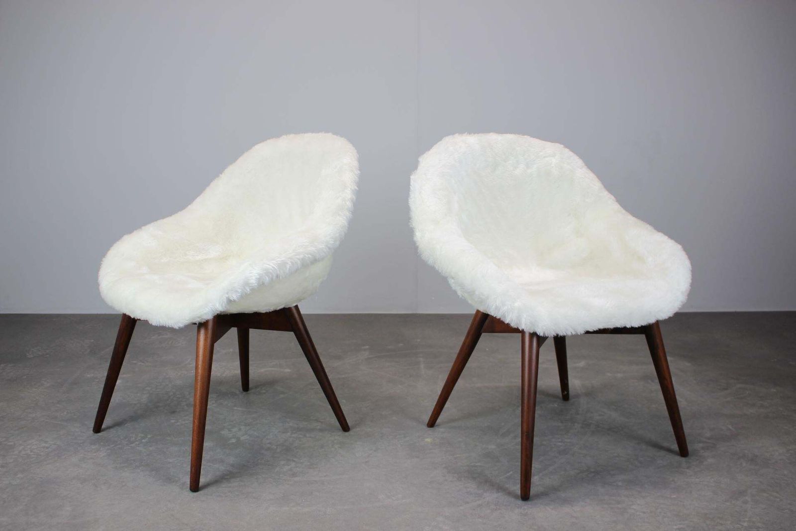 Pair Of Restored Lounge Chairs By Miroslav Navratil, 1960s photo furniture